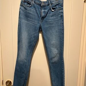 MOTHER Light Blue Denim Jeans mid rise dazzler ankle